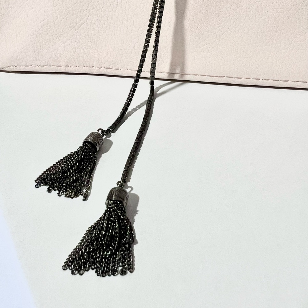 EXPRESS Black Diamond Dual Tassel Necklace